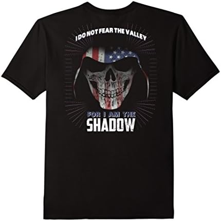 Men's Veterans Tshirt-I Don't Fear The Valley, I Am The Shadow 2XL Black