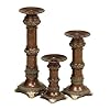 Deluxe Contemporary Handcrafted Bronze Finish Candle Holder Set