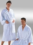 Apparel : Lightweight White Terry Bathrobe - Great for Pool or Spa / 38 Length