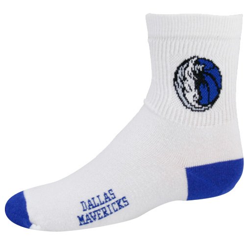 Dallas Mavericks Youth White Team Logo Crew Socks