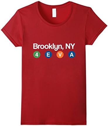 Women's NYC Subway t Shirt (Brooklyn Men | Women Tee) XL Cranberry