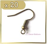 Lot 20 tiges crochets boucles d'oreilles métal bronze
