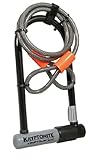 Kryptonite Kryptolok Series 2 Standard Bicycle U-Lock (4-inch x 9-inch) with 4-Foot Flex Cable