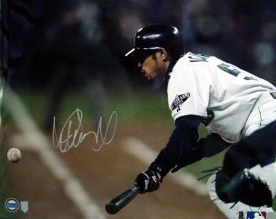 Ichiro Suzuki Autographed/Hand Signed Seattle Mariners 16x20 Photo (1st Hit)