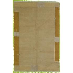 7x10 Cream Hand Knotted Wool Modern Tibet Rug by Heritage Unlimited