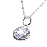 Sterling Silver Lavender Cubic Zirconia Pendant