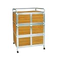Aluminum Utility Cart - Oak ( 32.6x17.7x44.4")
