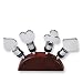 Wooden Holder and Set of Four Card Suit Wine Stoppers