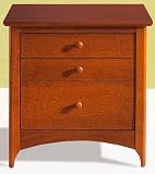 American Journal 2 Drawer Night Stand w/ Round Metal Hardware Amaretto