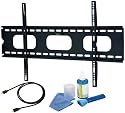 Ultra SLIM 30mm from Wall Mount Black Bracket fits 37 40 42 46 50  52 54 55 58 60 62 inch LCD / LED / Plasma TV of ALL MAKES ALL MODELS  comes with FREE GOLD HDMI CABLE AND SCREEN CLEANING KIT