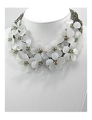 Flower Quartz Necklace In Sterling Silver