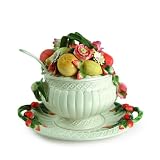 Fitz and Floyd Fruit & Flowers Tureen with Platter and Ladle