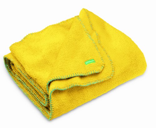 Ambajam Jumbo Cuddle Blanket (Lemon Drop with Turquoise Trim)