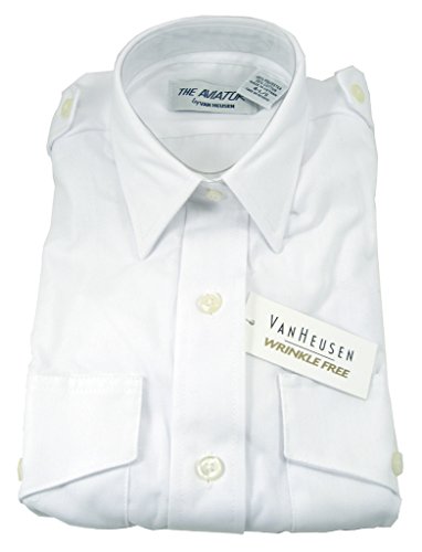 Van Heusen Women's Aviator Pilot Shirt - Long Sleeve, White