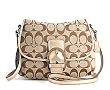 Coach Signature Crossbody Messenger Swingpack Bag Purse 45623 Khaki Bronze