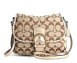 Coach Signature Crossbody Messenger Swingpack Bag Purse 45623 Khaki Bronze