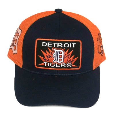MLB DETROIT TIGERS TRUCKER MESH HAT CAP BLUE ORANGE NEW