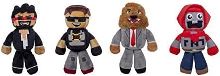 Tube Heroes Plush Bundles- 4 Items: Captain Sparklez, Sky, Jerome and Explodingtnt by Zoofy