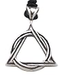 Circled Triangle Circle Knot Pewter Pendant Necklace