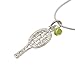 Spinningdaisy Tennis Racket with Smashing Green Crystal Ball Necklace