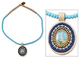 41H50HKSTKL. SL160  Rami and beads necklace, Our Lady of Fatima 1 W 1 L