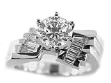 1.37ct. 14K. White Gold Certified Diamond Engagement Ring