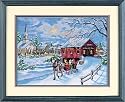 Covered Bridge in Water Stamped Cross Stitch Kit, Craft Kit