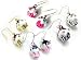 FUN 3d Colorful Crystal Cupcake Charm Earrings ~ You Choose Color!!