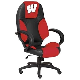 Wisconsin Badgers Leather Office Chair