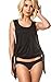 Coqueta Tank Top Open Sexy Halter Knotted W/Side Ties Tunic Sport Shirt Black