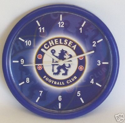 OFFICIAL CHELSEA FC CREST STYLE LARGE WALL CLOCK ....
