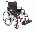 Z-TEC Folding Aluminium Self Propelled Wheelchair in Metallic  Burgundy