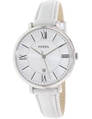 Fossil Jacqueline Three-Hand Leather Watch - Metallic Silver Es3436
