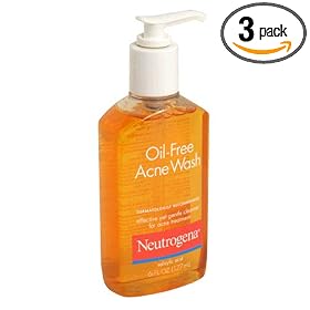 Neutrogena Oil-Free Acne Wash, 6-Ounce Pump Bottles (Pack of 3)
