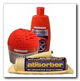Mothers PowerBall Polishing Tool with PowerMetal Polish (8 fl. oz.) PLUS Absorber Drying Skin (3.19 sq.ft., Natural Color)