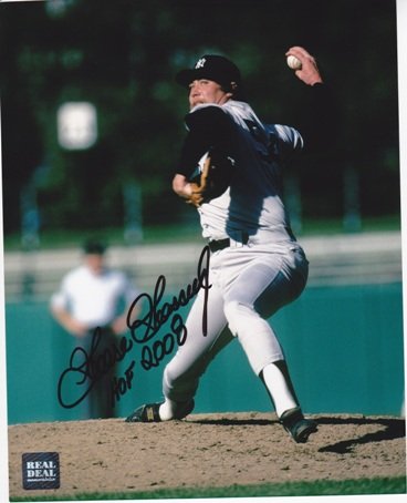 Goose Gossage Autographed New York Yankees 8x10 Photo with Hall of Fame inscription