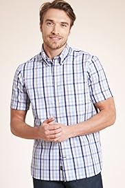 Blue Harbour Pure Cotton Marl Grid Check Shirt
