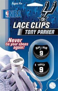 NBA San Antonio Spurs Tony Parker Away Lace Clips Shoelace Locks, Regular, Black