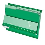 Pendaflex Interior File Folders, 1/3 Cut, Top Tab, Legal, Green, 100/Box (435013BGR)