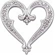 14Kt White Gold Stylish Arch Heart Diamond Slide Pendant