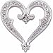 14Kt White Gold Stylish Arch Heart Diamond Slide Pendant