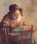 Art Poster Print - Lacemaker - Artist: Jan Vermeer - Poster Size: 23 X 29 inches