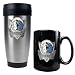 Dallas Mavericks Stainless Travel Mug & Coffee Cup Set