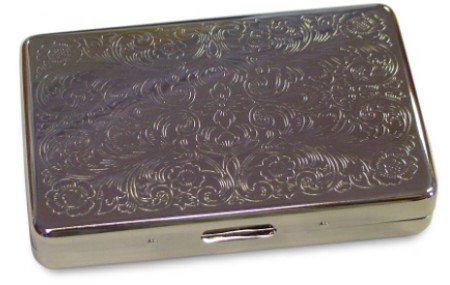 Childrens Toyshop  Health & Personal Care : Etched Floral Cigarette Case (Silver)