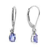 14K White Gold Tanzanite Drop Earrings