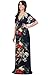 KOH KOH Women's Kimono Sleeve V-Neck Versatile Long Floral Print Maxi Dress