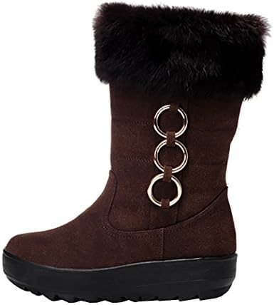 Guciheaven Winter Leisure TallCanister Loop Ring Bottom Thick Wool Boots (6 B(M)US, Coffee)