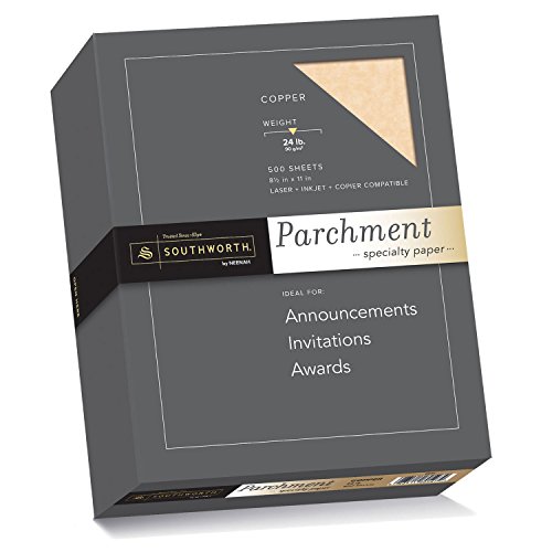 Southworth Parchment Specialty Paper, 8.5 x 11 inches, 24 lb, Copper, 500 per Box (894C)