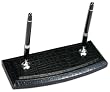 Black Crocodile Embossed Leather Pen Stand