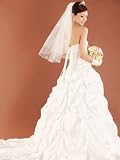 41H5KttXAZL. SL160  White 1 Tier Elbow Swarovski Crystal Wedding Bridal Veil Satin Edge